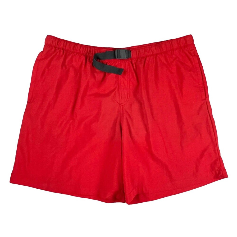 Columbia Omni-Shade Red Belted Mesh Lined Swim Trunks Size XL Beach Vacation